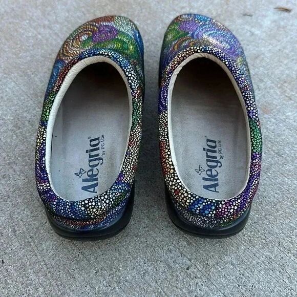 Alegria Kayla Bullseye Colorful KAY Mules Slip On Shoes Sz 37 - Picture 5 of 11